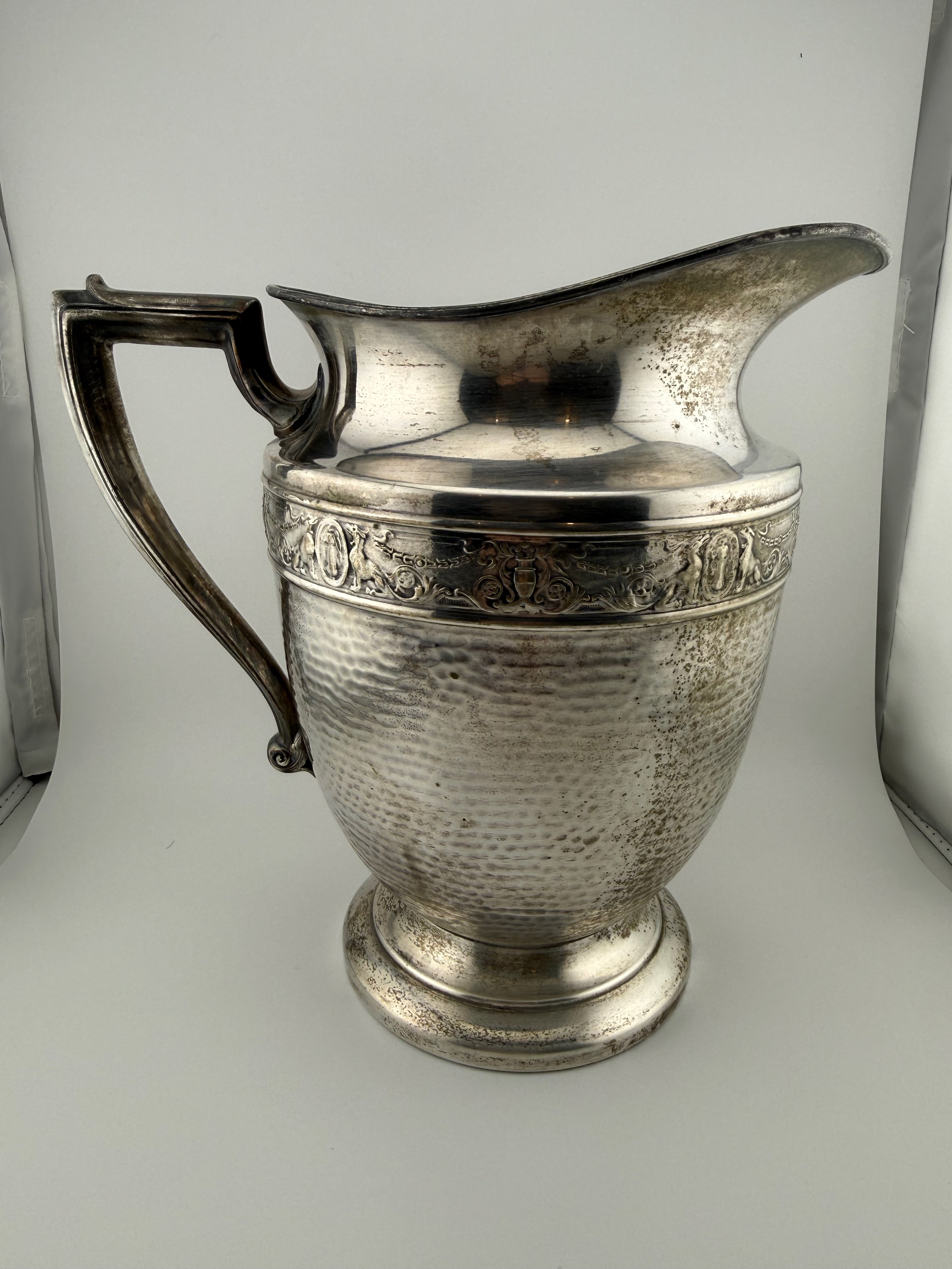 Antique Silver Plate Water Pitcher – Silver Craft 64oz, 9" Tall