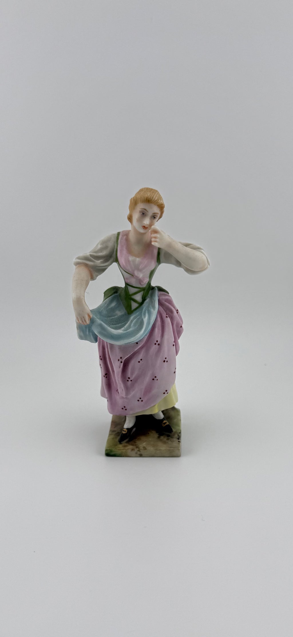 Antique Ginori Italian Porcelain Figurine "The Weeping Maiden" - 4.25" Tall, Made in Italy