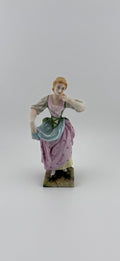 Antique Ginori Italian Porcelain Figurine "The Weeping Maiden" - 4.25" Tall, Made in Italy