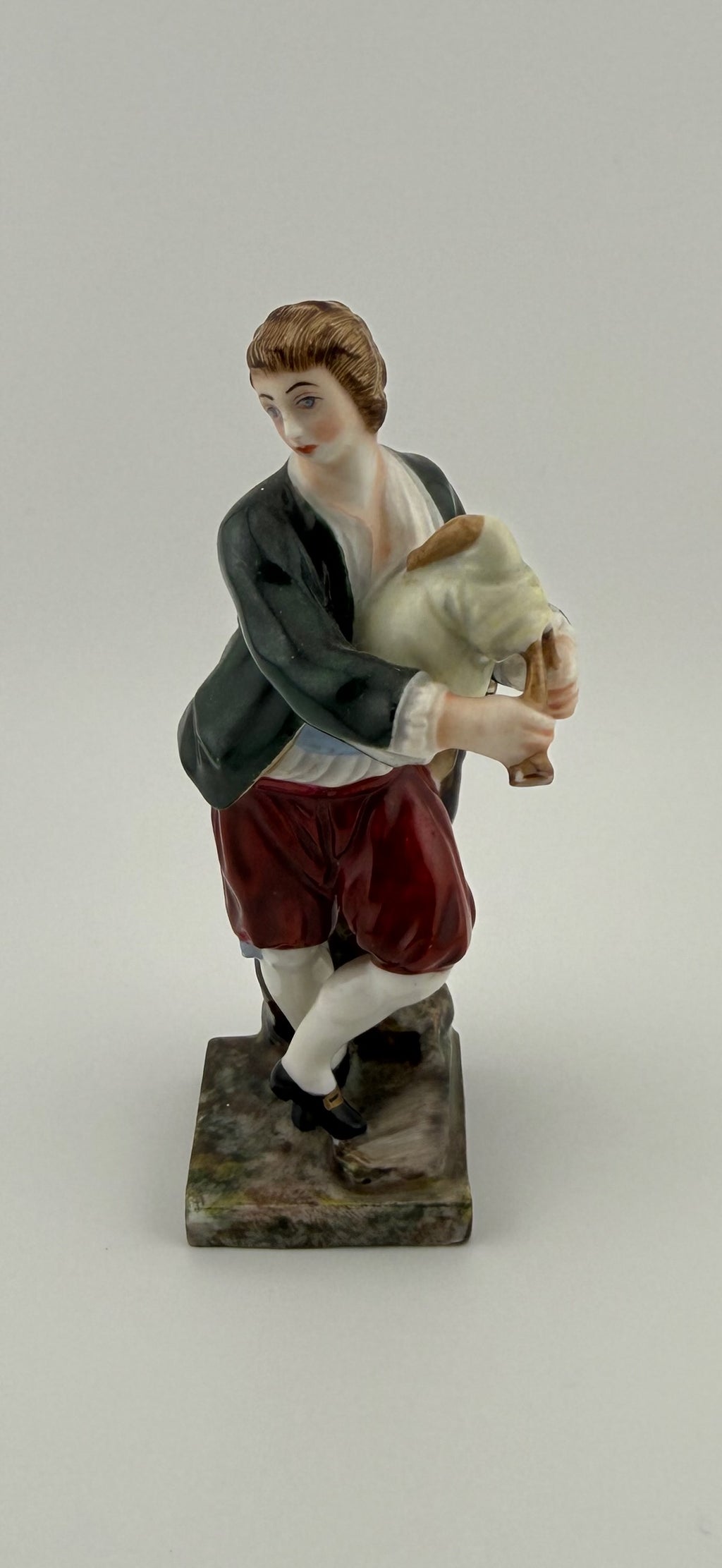 Antique Ginori Italian Porcelain Figurine - Young Man in 18th Century Dress, Companion to "The Weeping Maiden" - 3.25" Tall