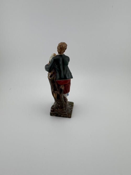 Antique Ginori Italian Porcelain Figurine - Young Man in 18th Century Dress, Companion to "The Weeping Maiden" - 3.25" Tall