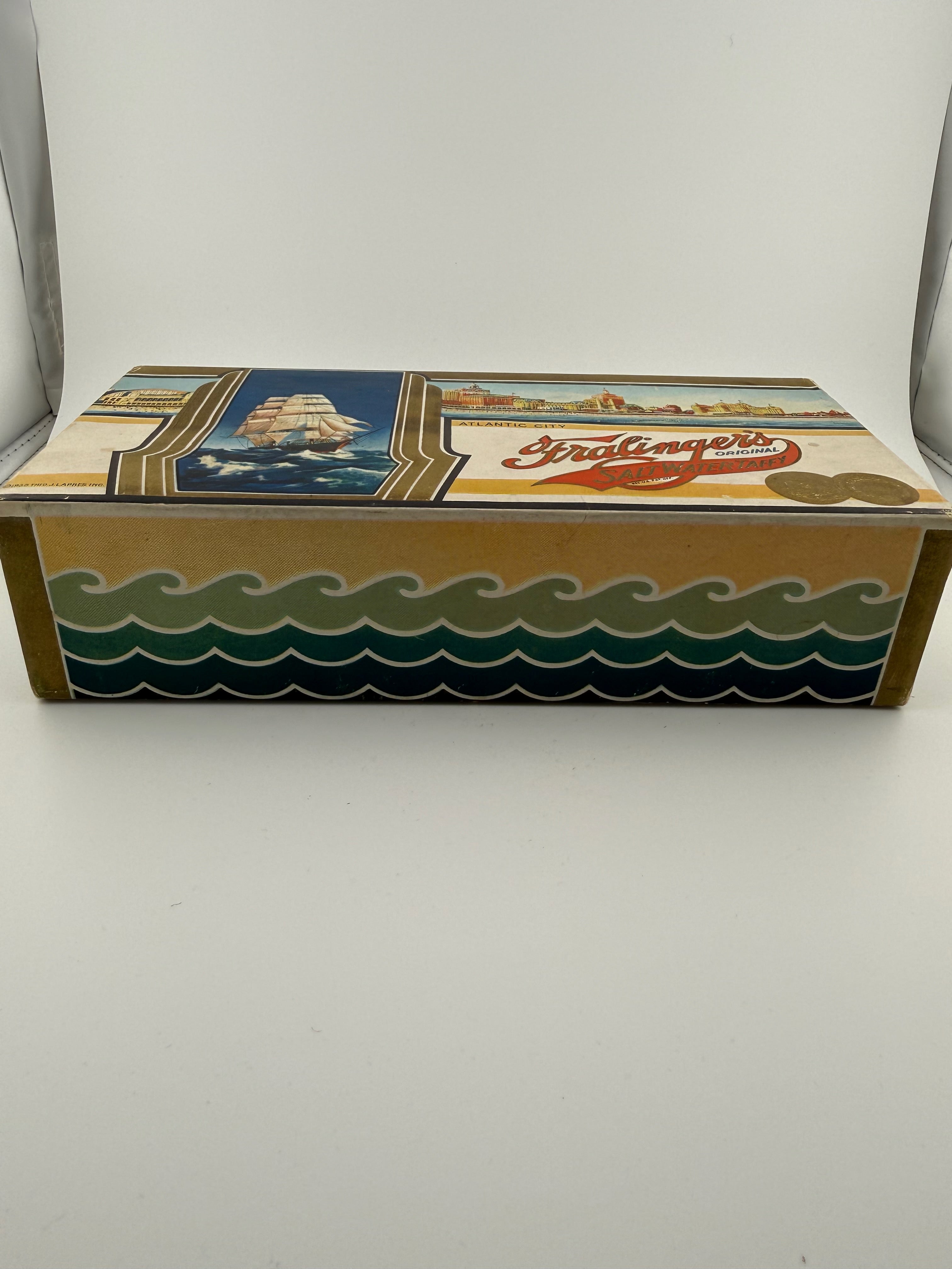 Vintage Fralinger's Original Salt Water Taffy Empty Box - Tall Ship - Atlantic City NJ