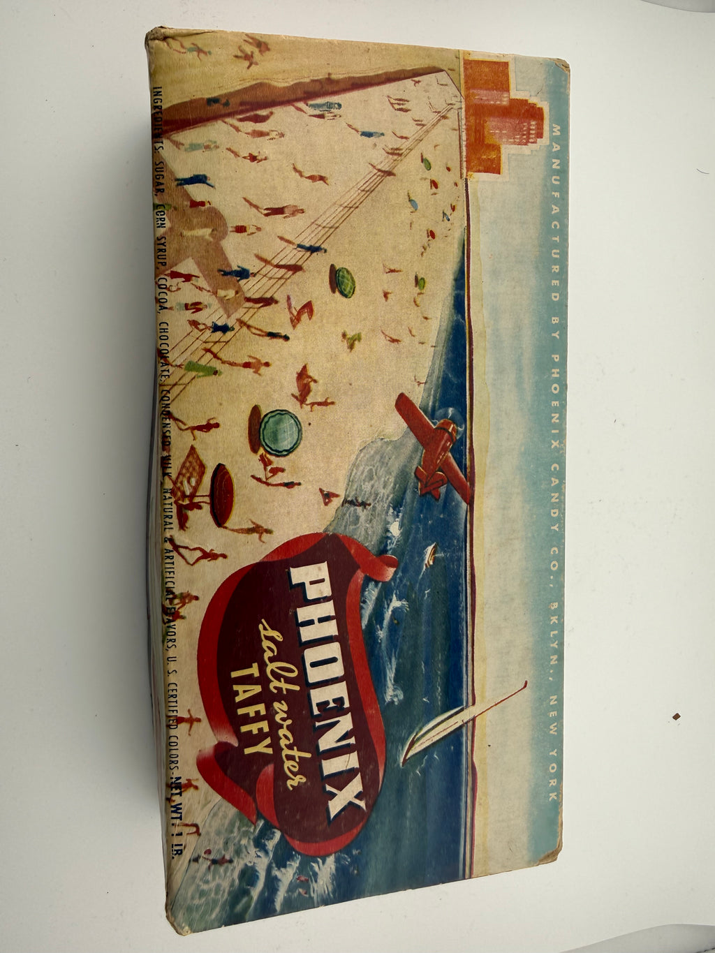 Vintage Phoenix Salt Water Taffy Candy Box - Phoenix Candy Co. Brooklyn NY