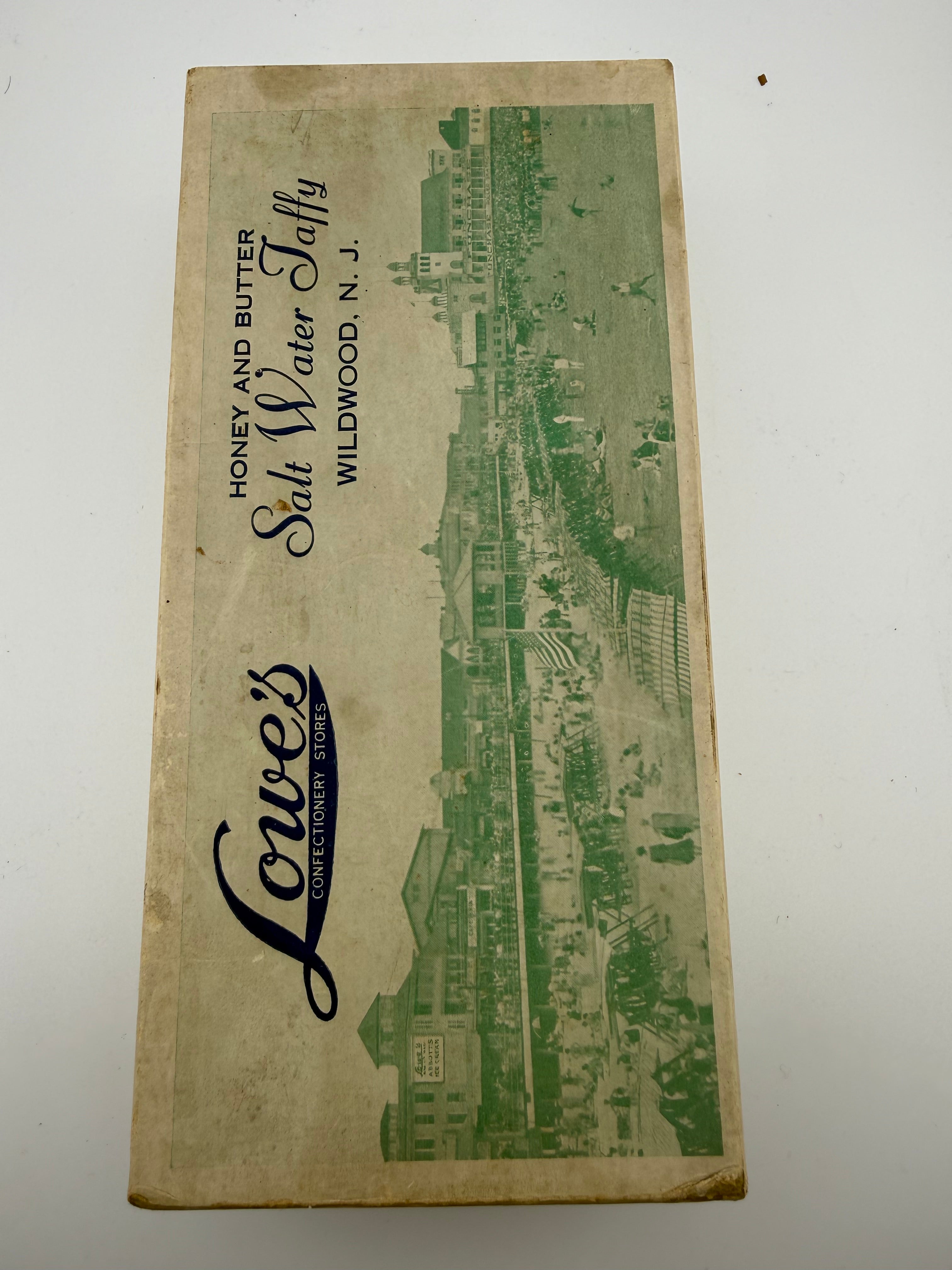 Vintage Lowe's Salt Water Taffy Candy Box - Lowe's Confectionery Stores Wildwood NJ