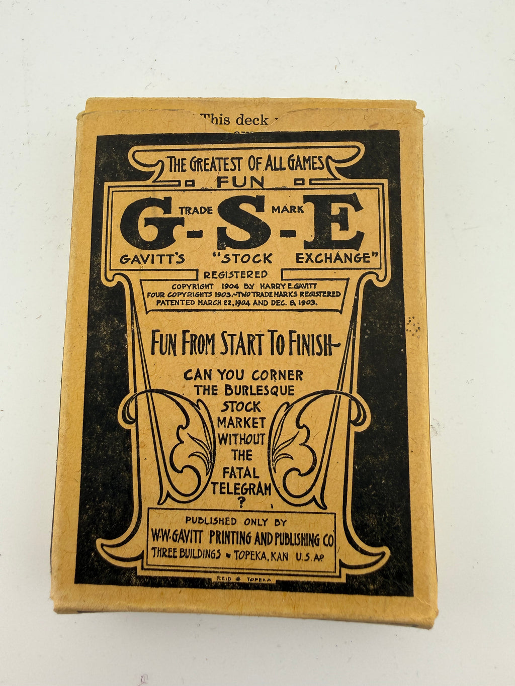 Antique 1904 Gavitt's Stock Exchange Card Game G-S-E with Original Box - Precursor to Pit