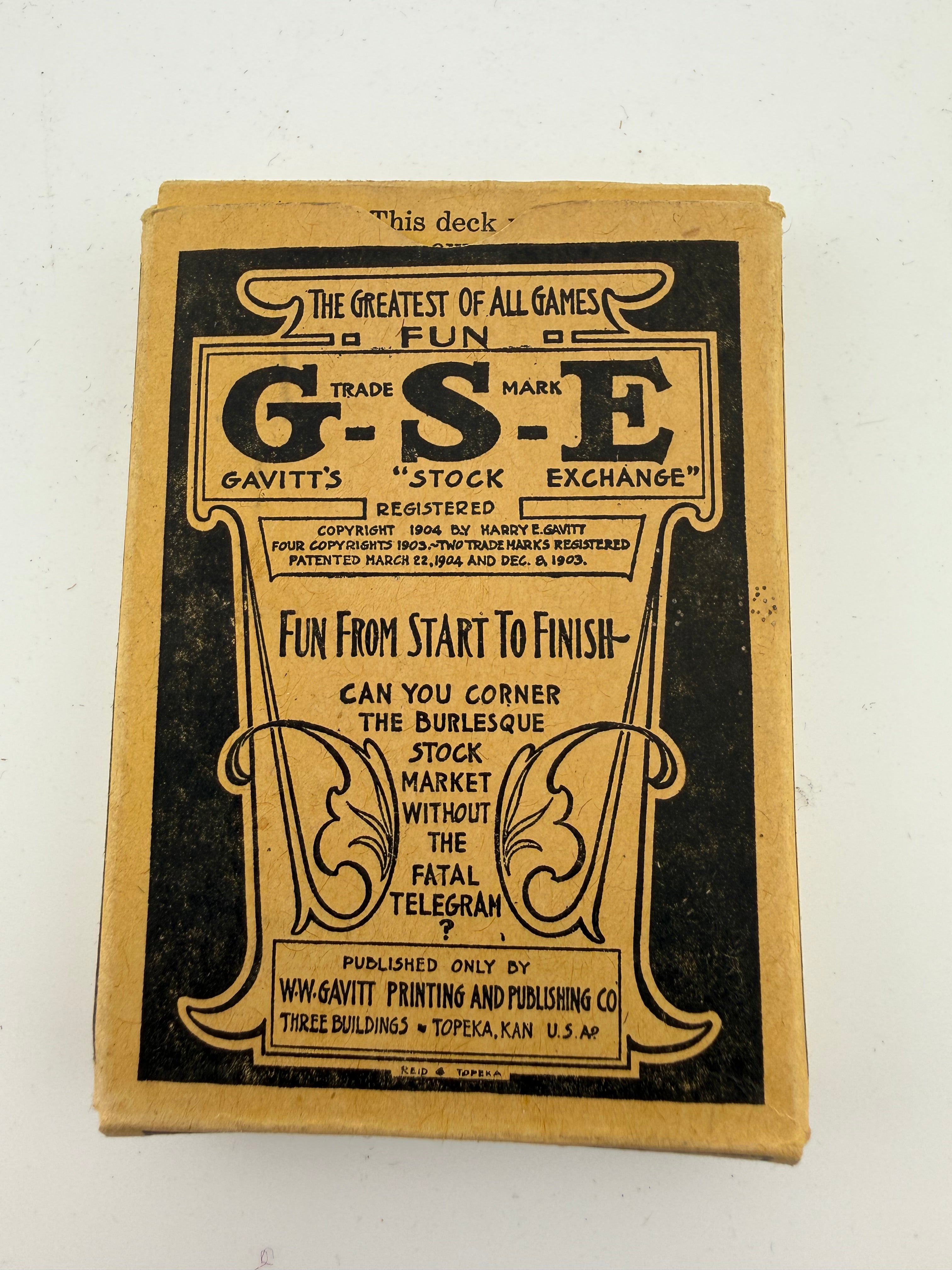 Antique 1904 Gavitt's Stock Exchange Card Game G-S-E with Original Box - Precursor to Pit