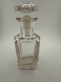 Antique Victorian French Pressed Glass Perfume Cologne Bottle with Faceted Stopper and Paneled Body