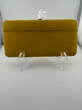 Vintage 1970s Mustard Yellow Leather Wallet with Silver Metal Frame Clasp