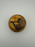 Vintage Greek Black-Figure Pottery Style Covered Trinket Box with Goddess and Greek Key Border