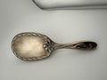 Antique Art Nouveau Silver-Plated Vanity Hair Brush with Open Flower Center and Rope Border