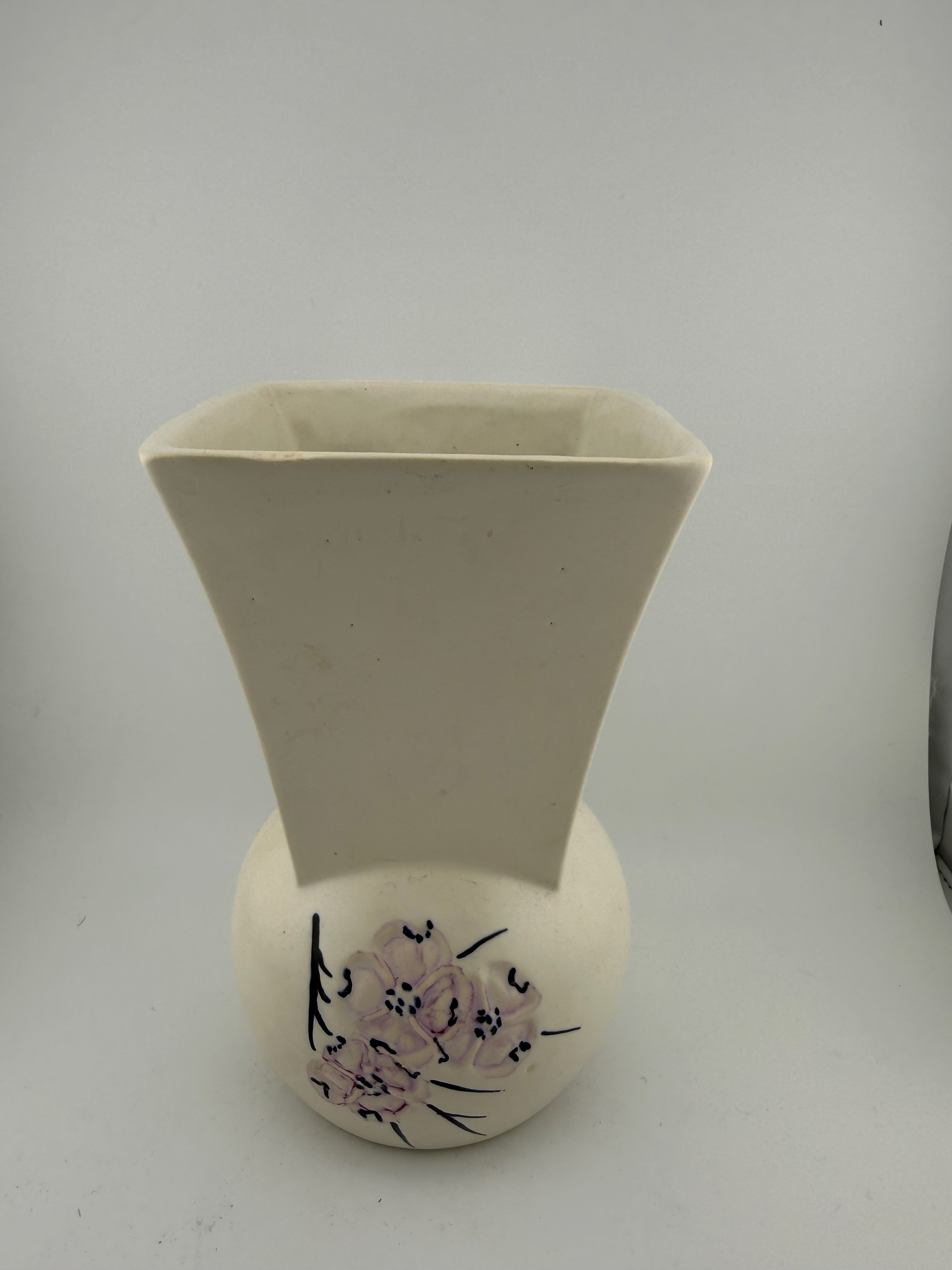Vintage McCoy Pottery Vase - Springwood with Dogwood Floral Design - 7.5" Tall
