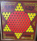 Vintage San Loo Chinese Checkers Board with Checkers Backing by Northwestern Products Co. St. Louis