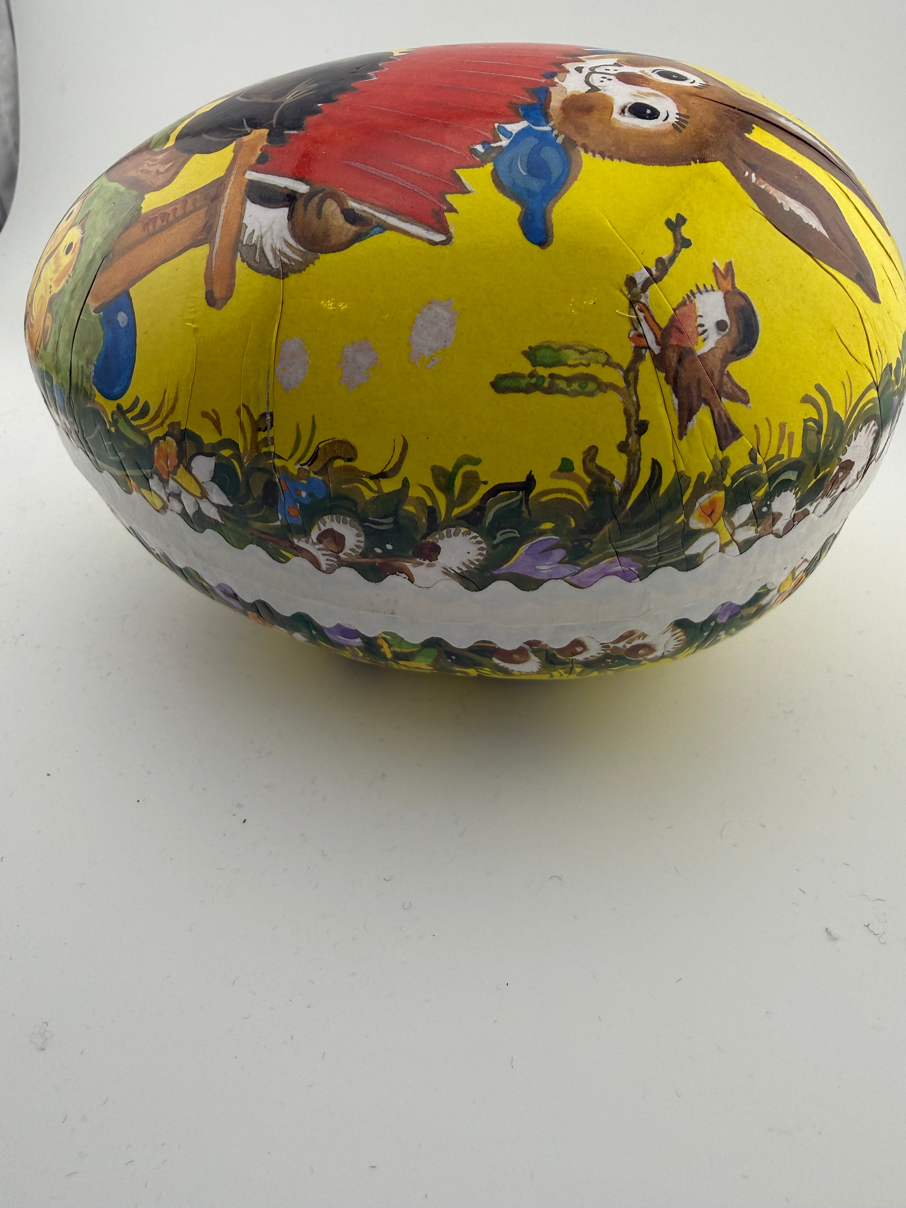 Vintage German Paper Mache Easter Egg - Echt Erzgebirge Accordion Bunny Scene