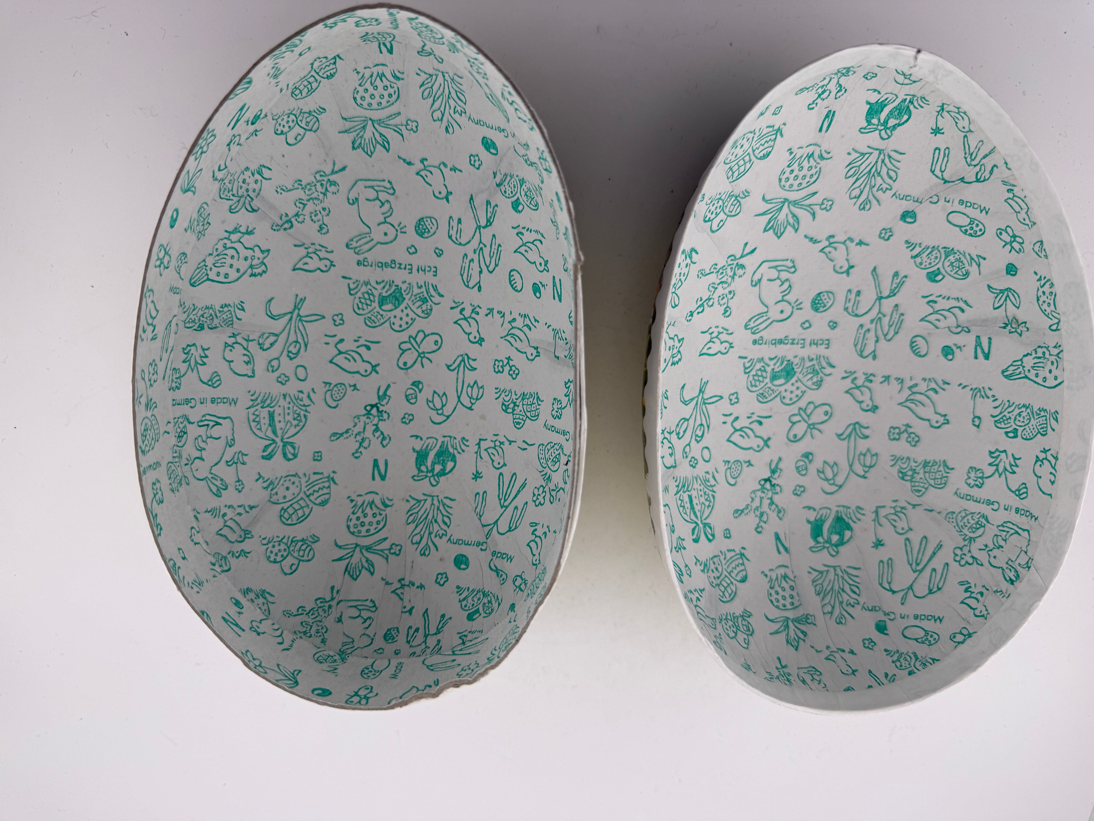 Vintage German Paper Mache Easter Egg - Echt Erzgebirge Accordion Bunny Scene