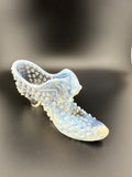 Vintage Fenton Opalescent Hobnail Glass Slipper Shoe Figurine