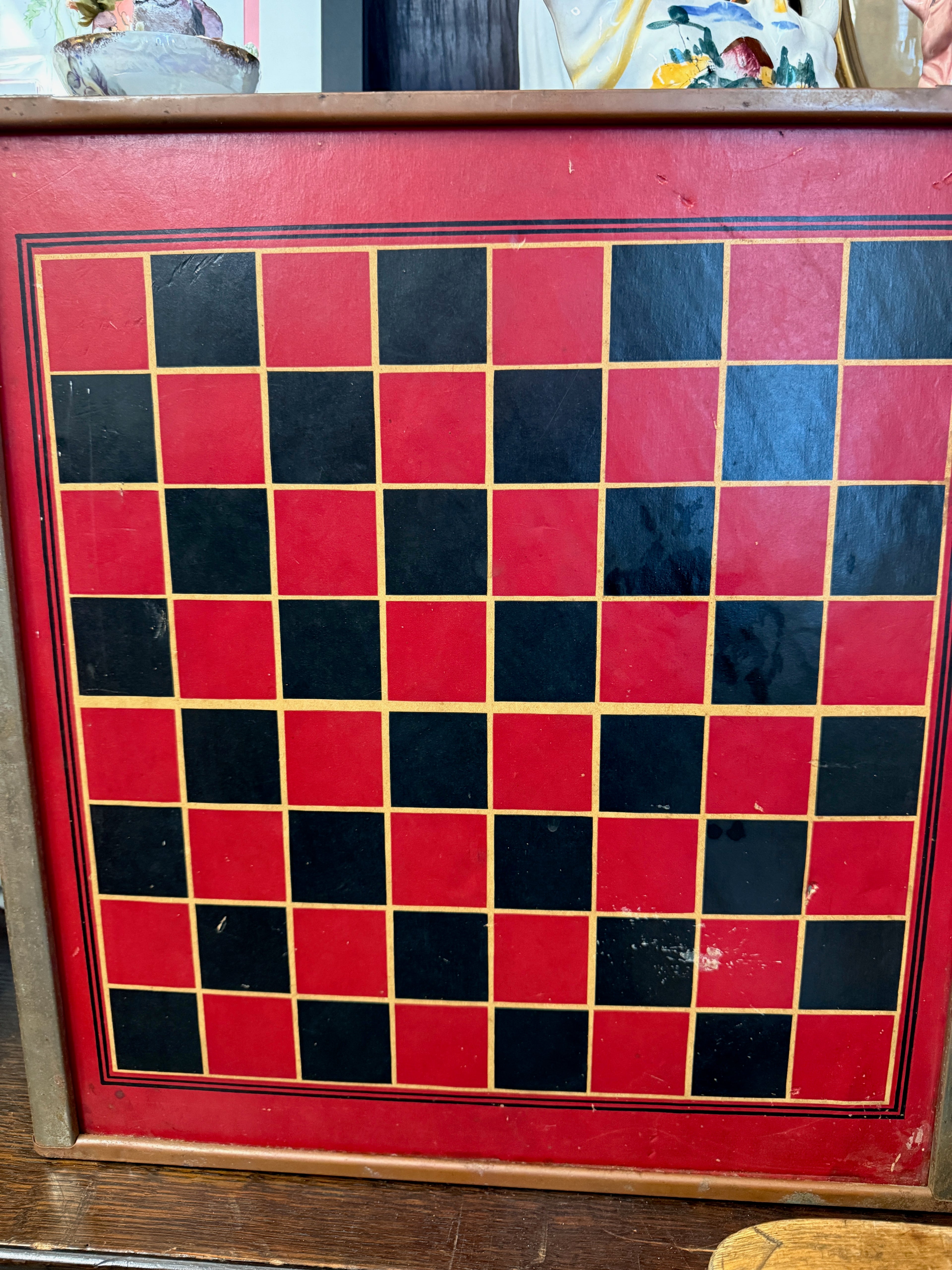 Vintage San Loo Chinese Checkers Board with Checkers Backing by Northwestern Products Co. St. Louis