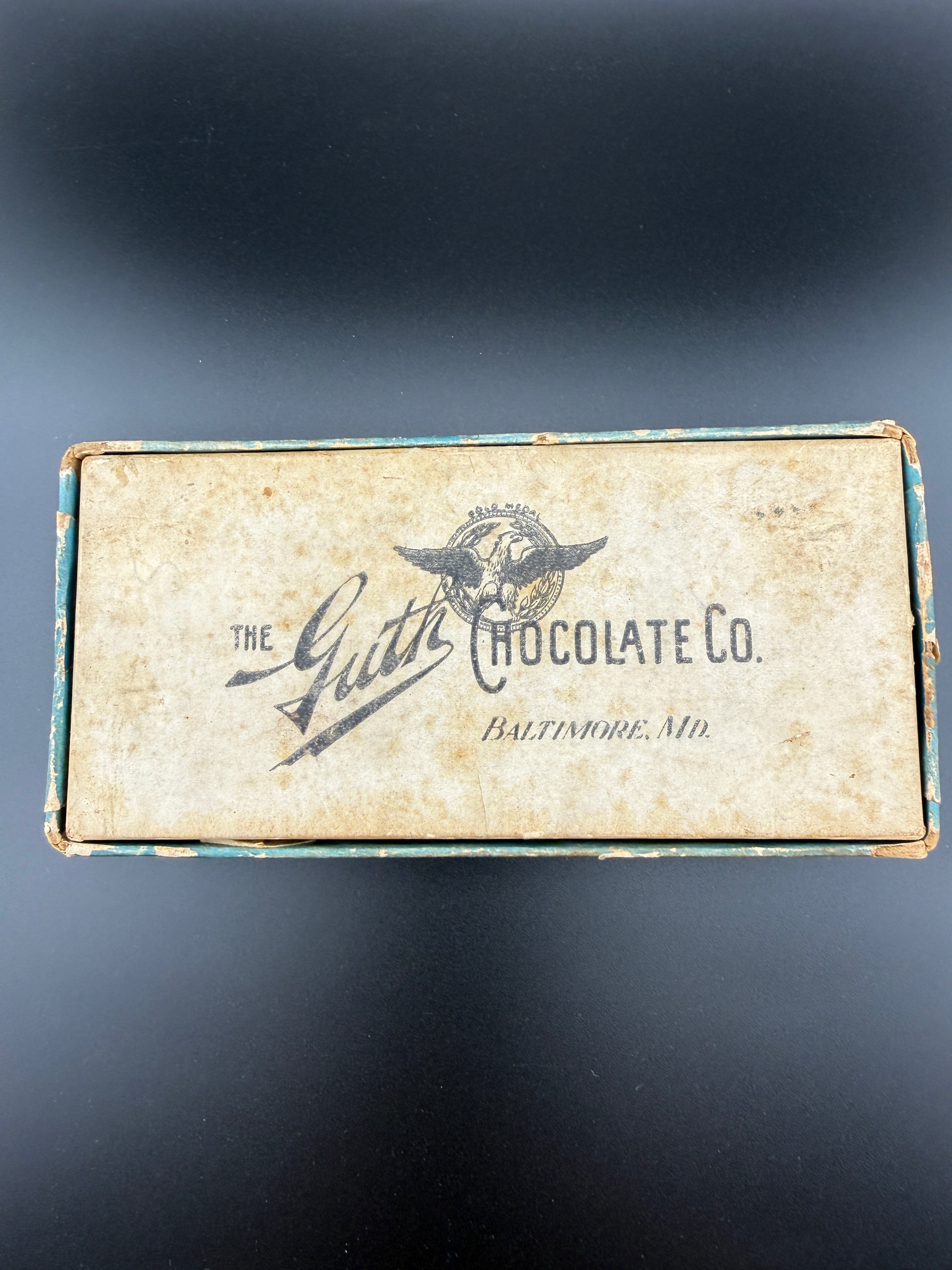Antique 1905 Guth Chocolate Co. First Box Ever Made - Victorian Lady Golfer - Baltimore MD