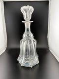Antique Victorian Hand-Blown Glass Decanter with Stopper — Bell/Pillar Form — 11" Tall