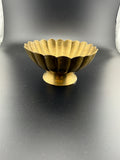 Vintage Brass Scalloped Petal Bowl on Pedestal Base