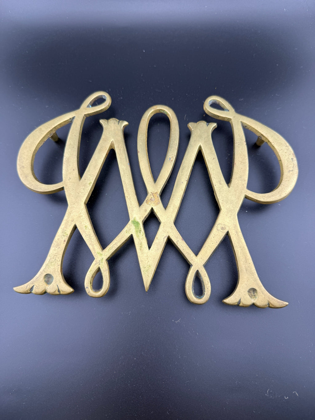Vintage Brass College of William & Mary Cypher Trivet, Williamsburg Virginia