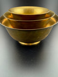 Vintage Brass Nesting Bowls — Set of 3 Graduated Footed Pedestal Bowls