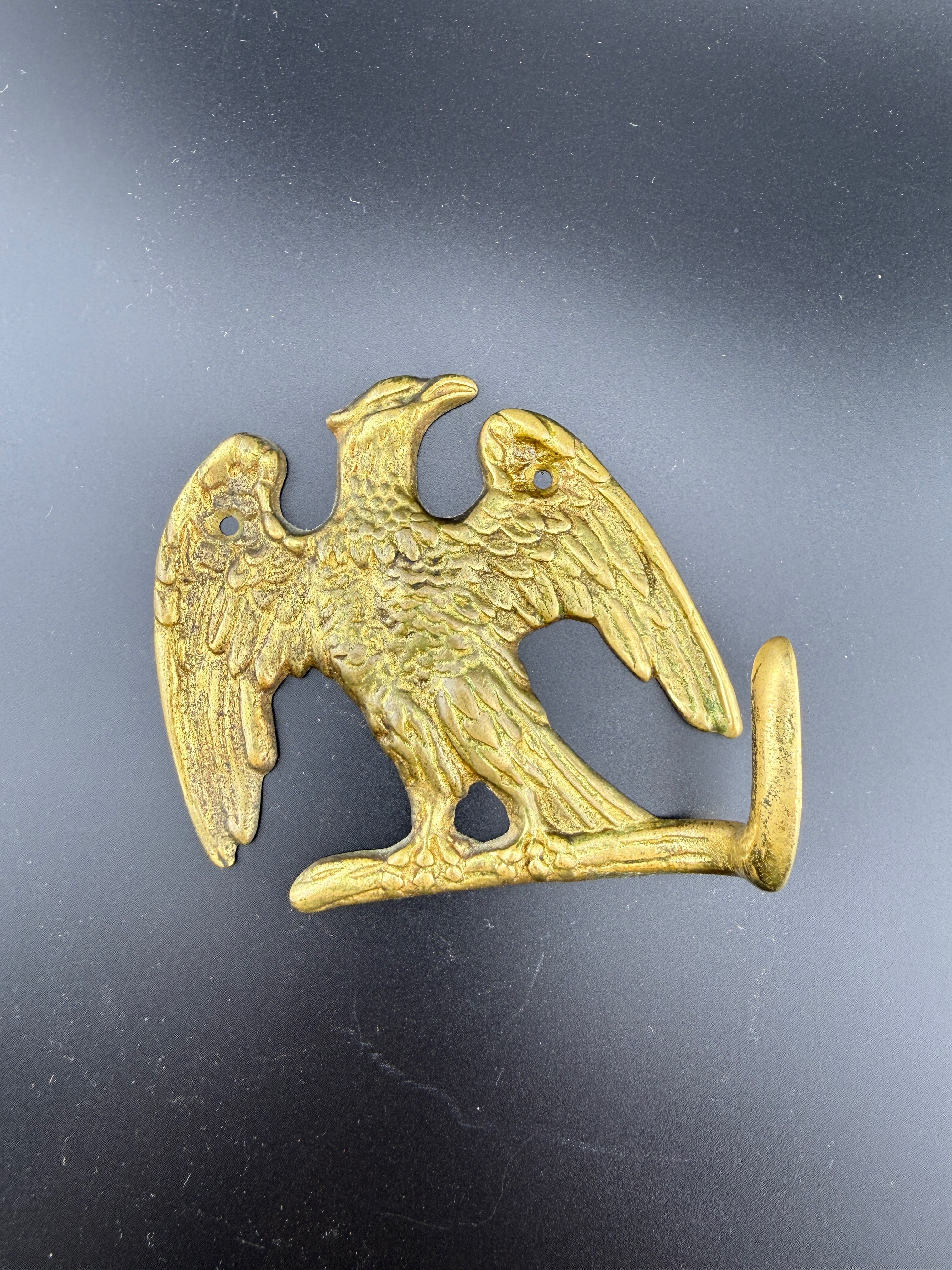 Vintage Brass American Eagle Wall Hook, Patriotic Americana Décor
