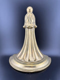 Vintage Brass Trumpet Form Wall Sconce Shelf with Reeded Fluting and Ball Finial