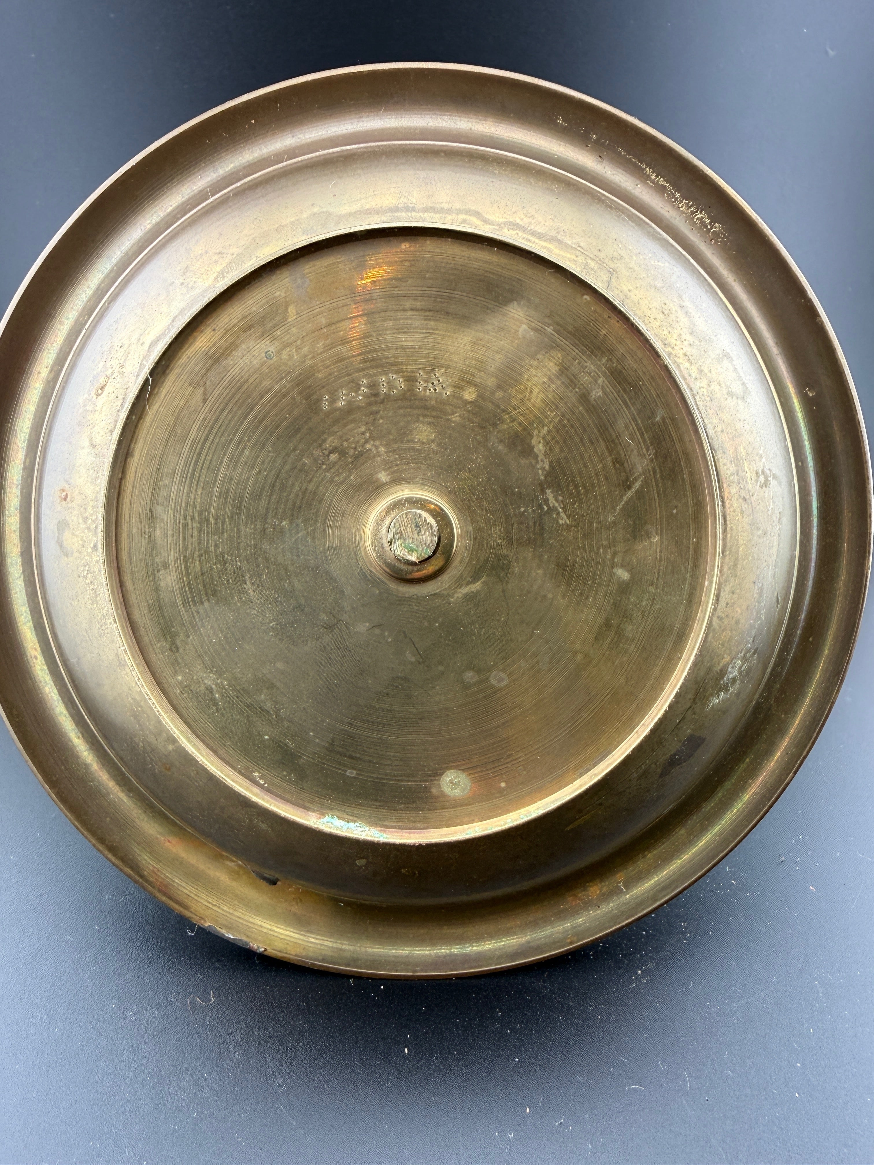 Vintage Brass Chamber Candlestick with Wide Drip Tray Base, Turned Baluster Stem