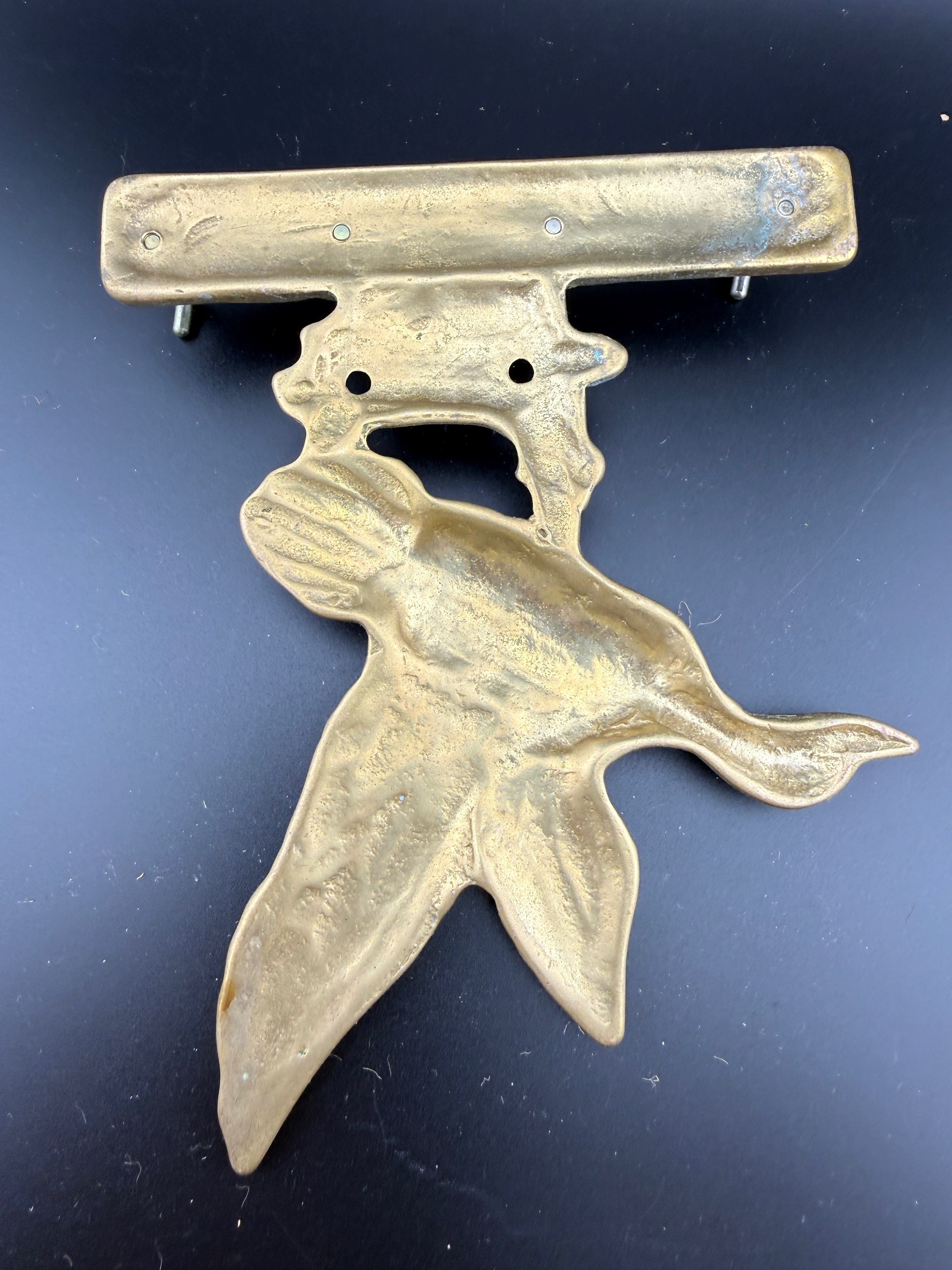 Vintage Brass Flying Duck Wall Key Hook Rack – 4 Hooks