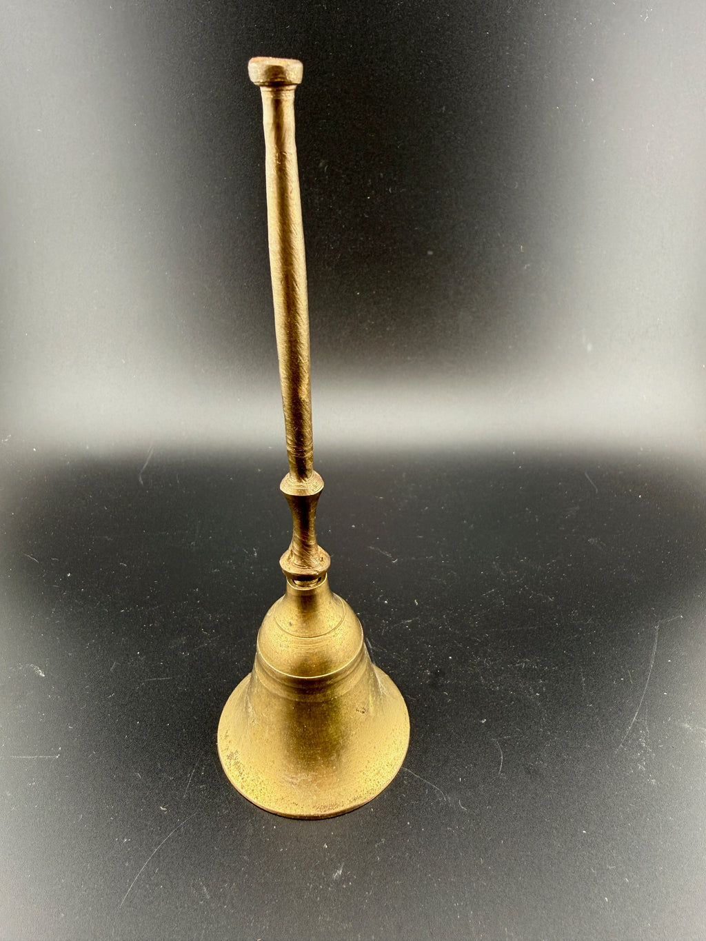 Vintage Brass Hand Bell – Long Handle, 5.75" Tall