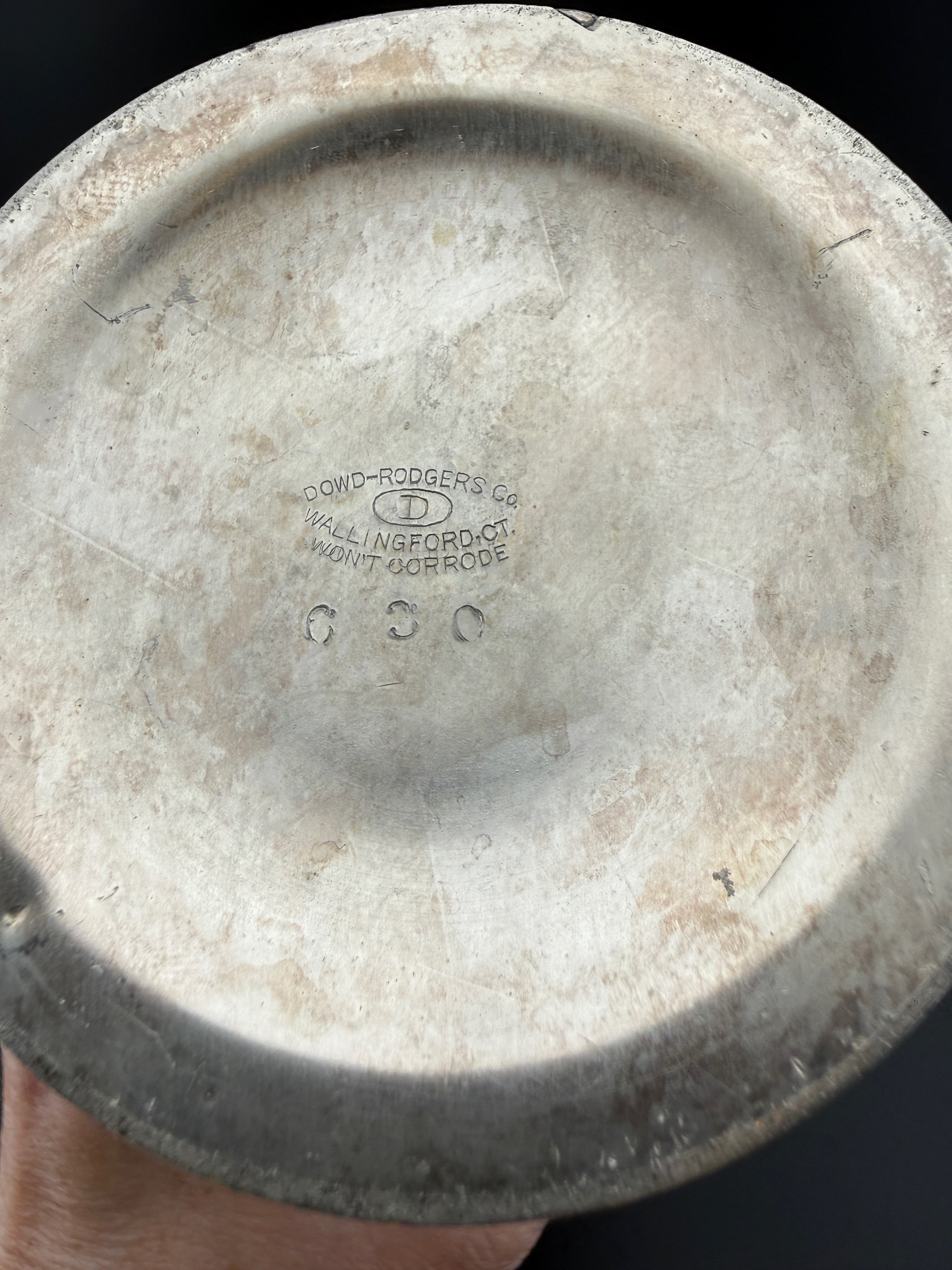 Dowd-Rodgers Co. Hammered Silver-Plate Cocktail Shaker — 10" — Wallingford CT