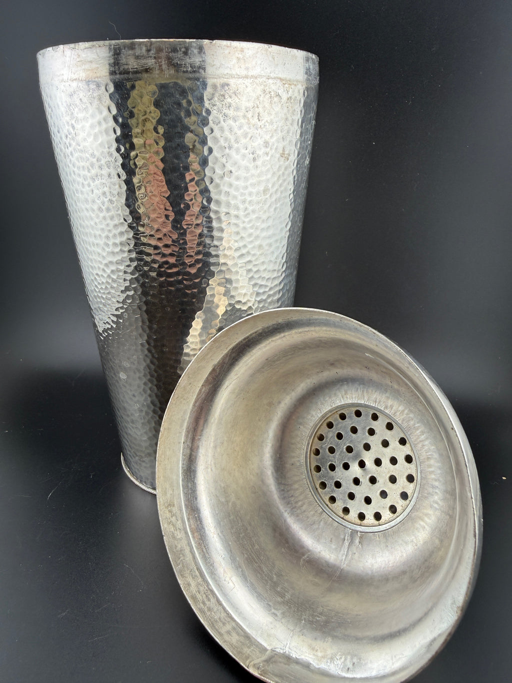 Dowd-Rodgers Co. Hammered Silver-Plate Cocktail Shaker — 10" — Wallingford CT