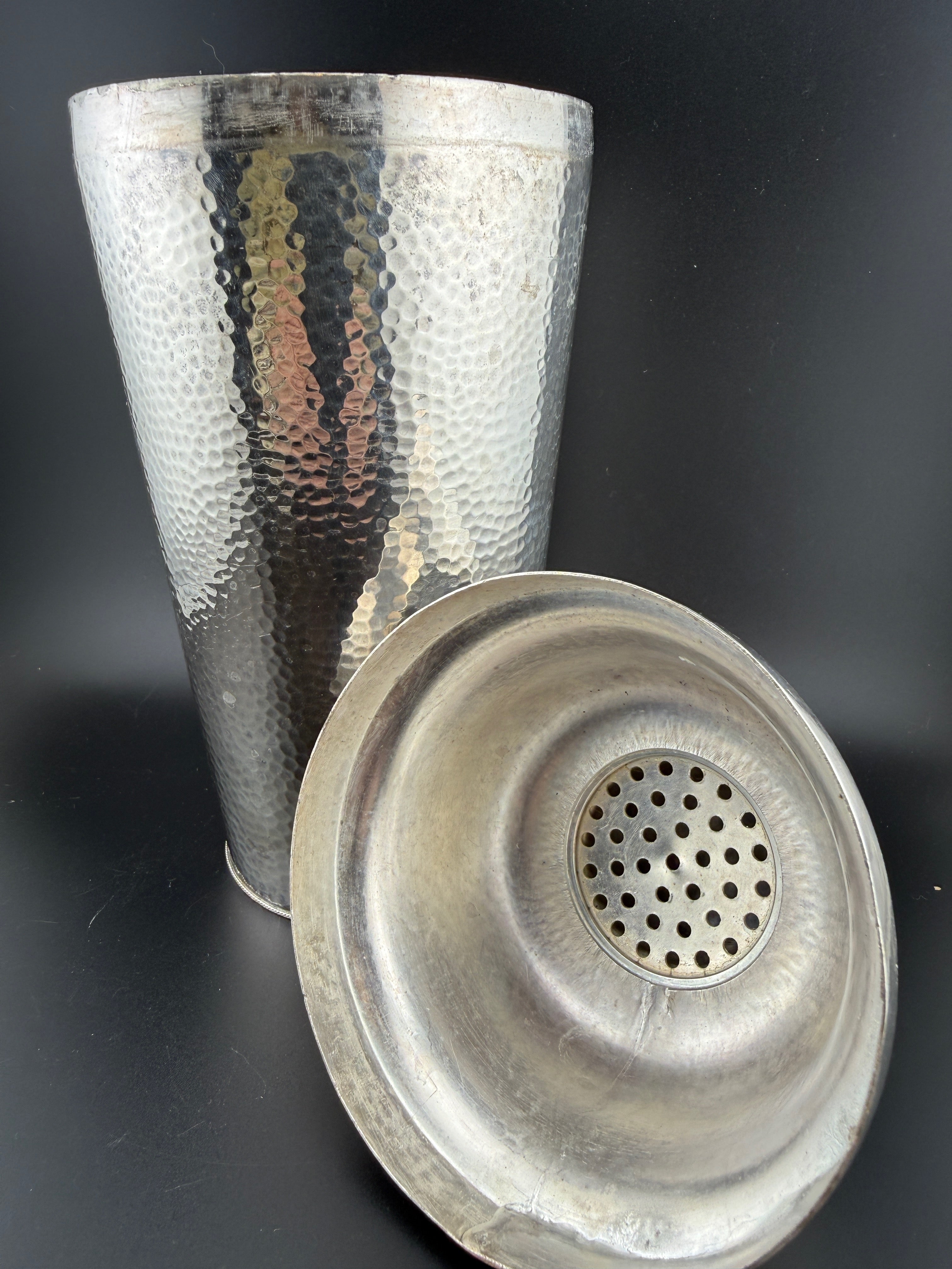Dowd-Rodgers Co. Hammered Silver-Plate Cocktail Shaker — 10" — Wallingford CT