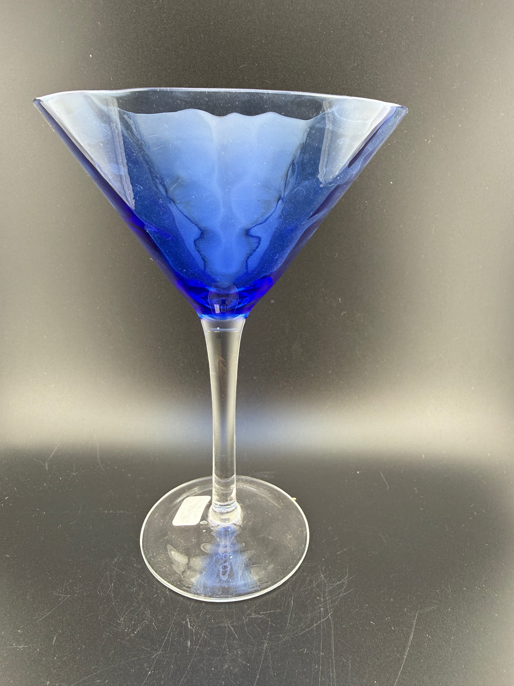 Pair of Cobalt Blue Martini Glasses — 6.5"