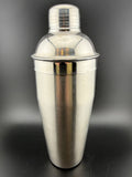 Vintage Stainless Steel Cocktail Shaker — 9" — Torpedo Form with Strainer Cap