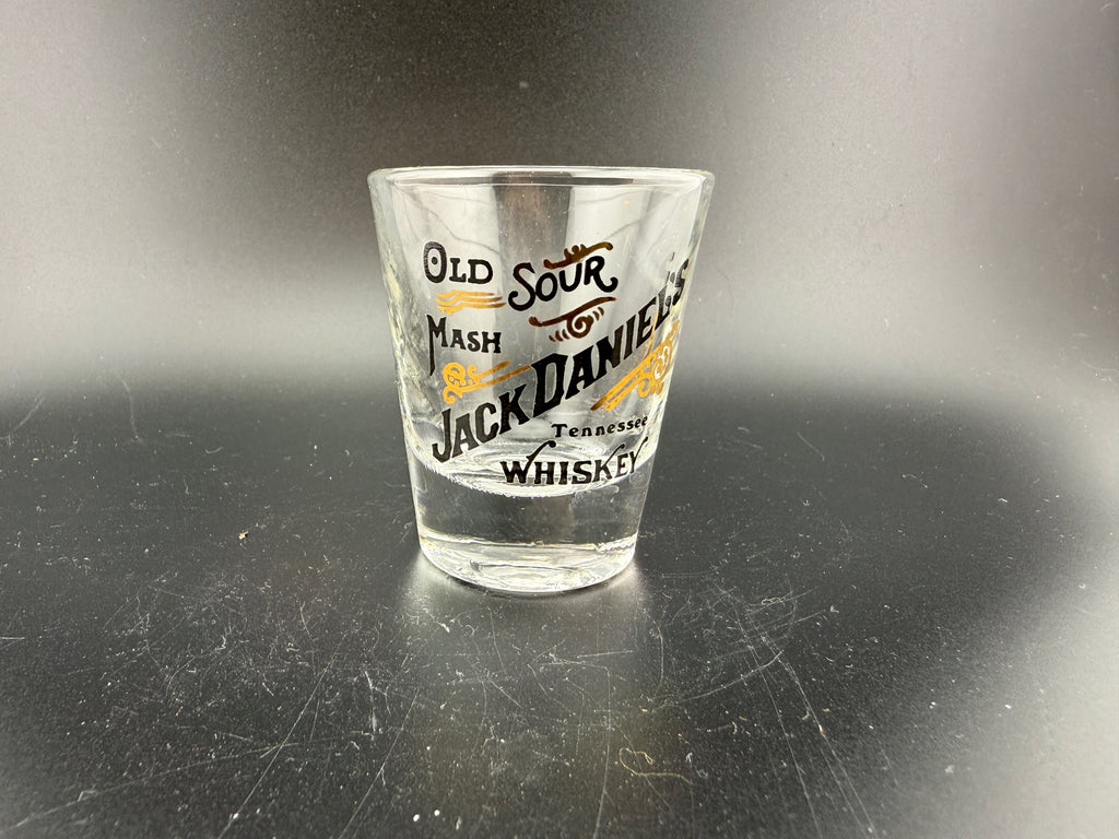 Jack Daniel's Old Sour Mash Tennessee Whiskey Shot Glass — 2.75" — Black & Gold