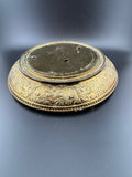 Antique Engraved Brass Clock Base — Domed Foliate Design — 8" Diameter