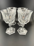 Set of 4 Cut Crystal Wine Goblets — 5" x 3"