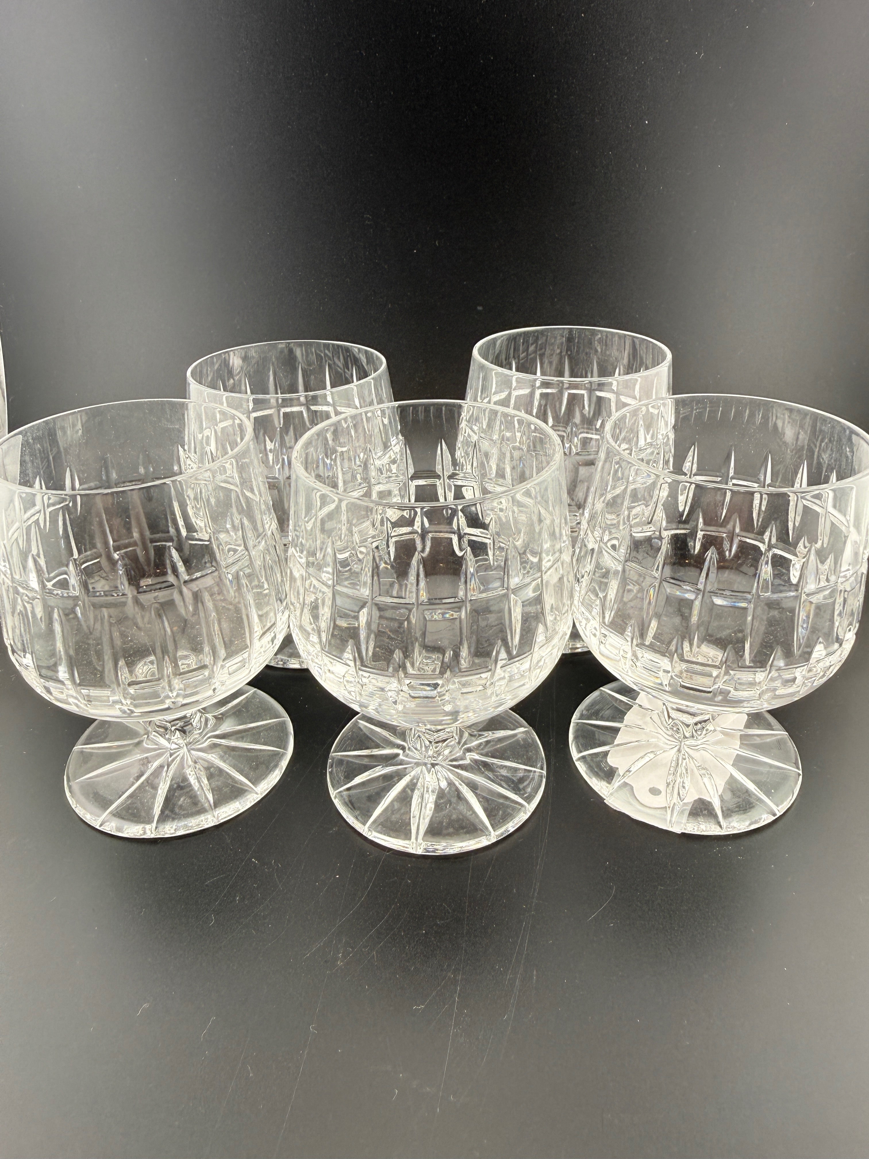 Set of 5 Cut Crystal Brandy Snifters — 3.5" x 2.25"