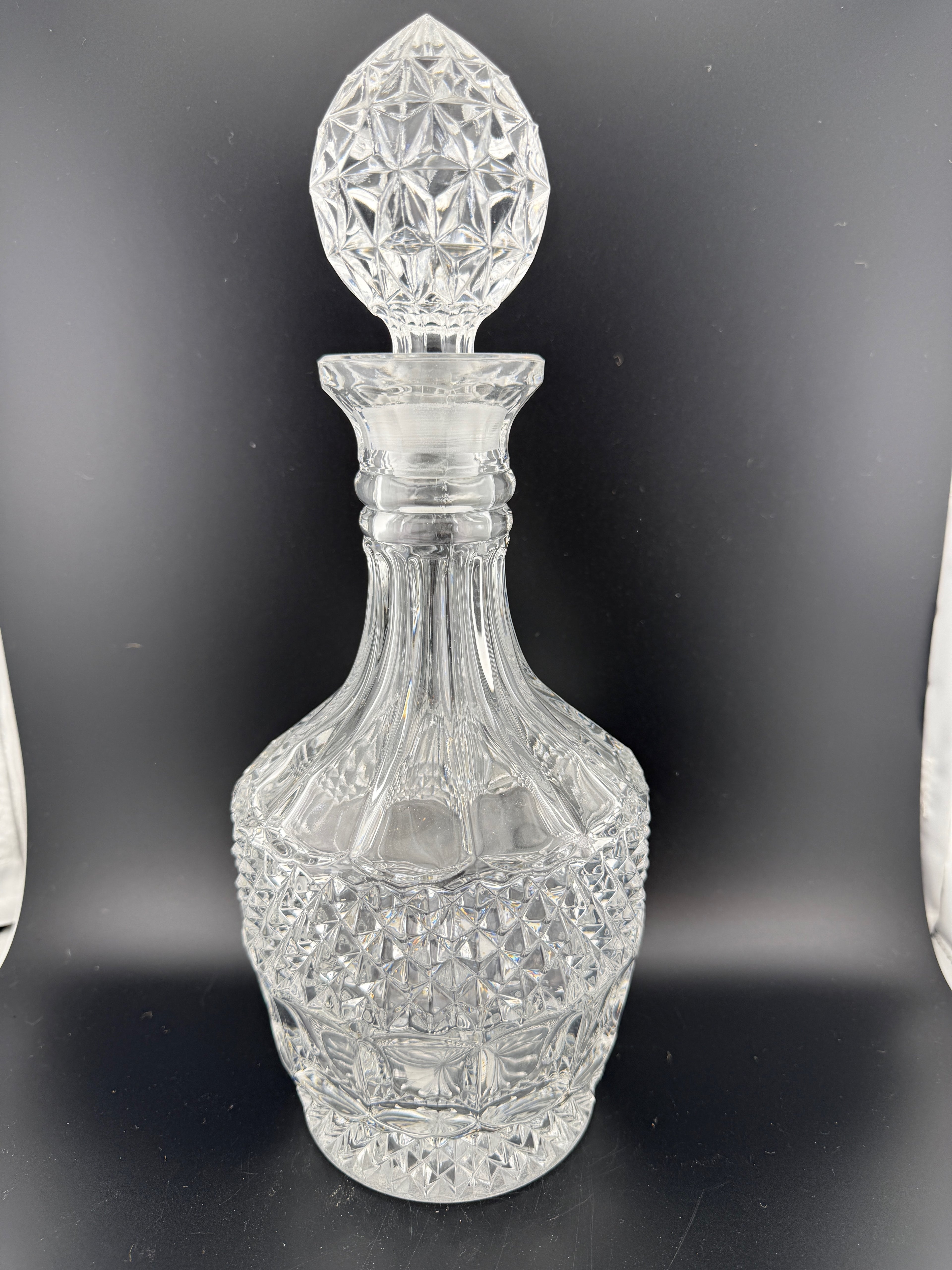 Heavy Cut Crystal Spirits Decanter with Globe Stopper — 12.5"