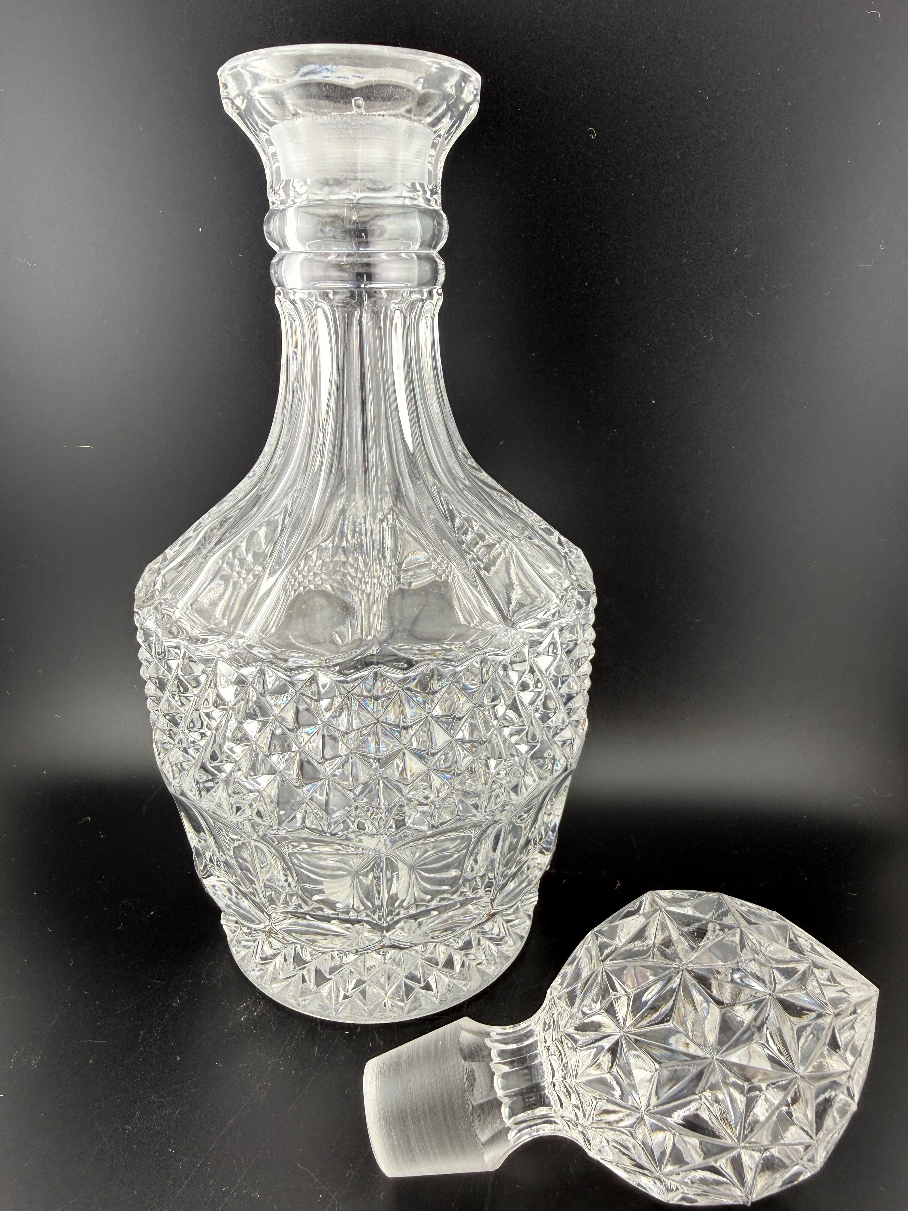 Heavy Cut Crystal Spirits Decanter with Globe Stopper — 12.5"