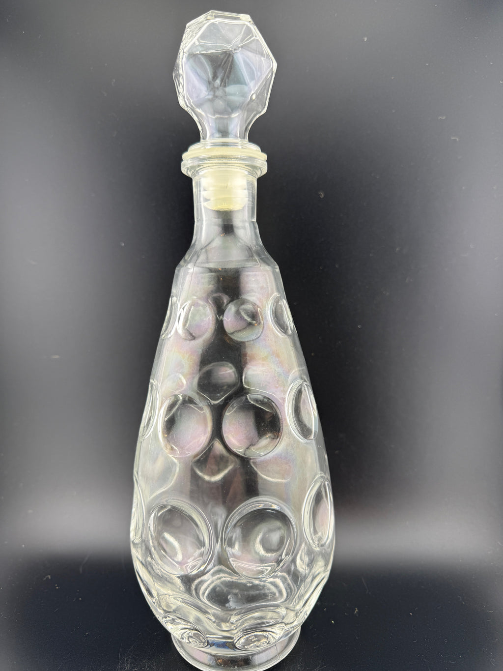 Italian Bubble Dot Glass Decanter with Stopper — 12"