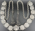 Antique Art Nouveau Silver Linked Belt — Fishel, Nessler & Co., c. 1890–1910 — 54"