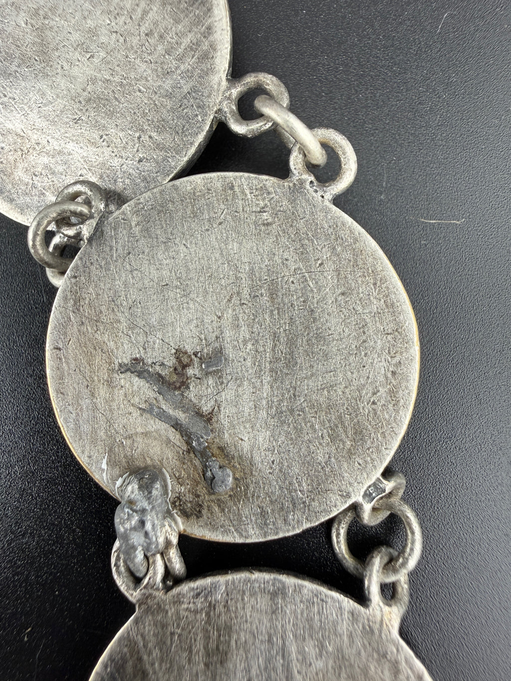 Antique Art Nouveau Silver Linked Belt — Fishel, Nessler & Co., c. 1890–1910 — 54"