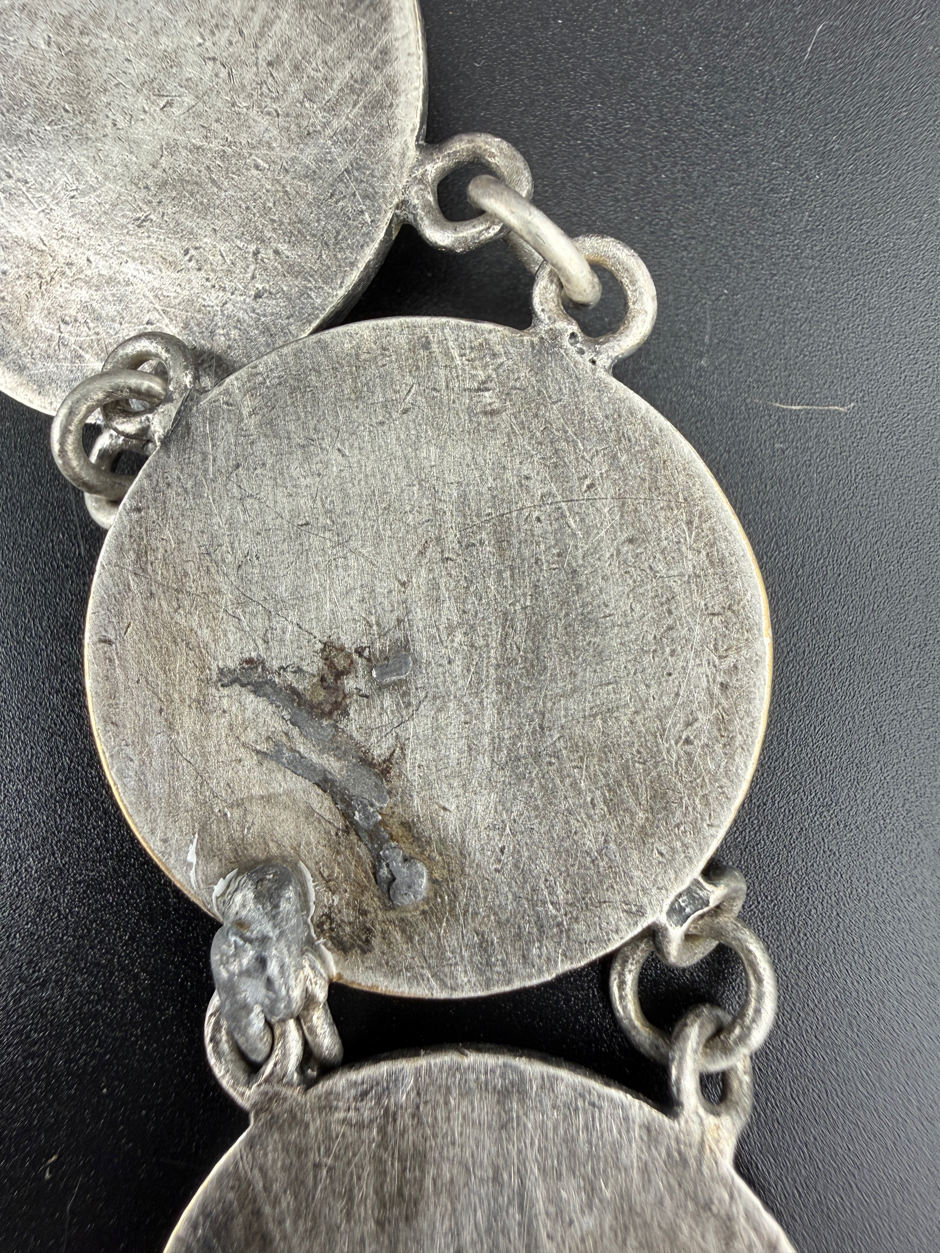 Antique Art Nouveau Silver Linked Belt — Fishel, Nessler & Co., c. 1890–1910 — 54"