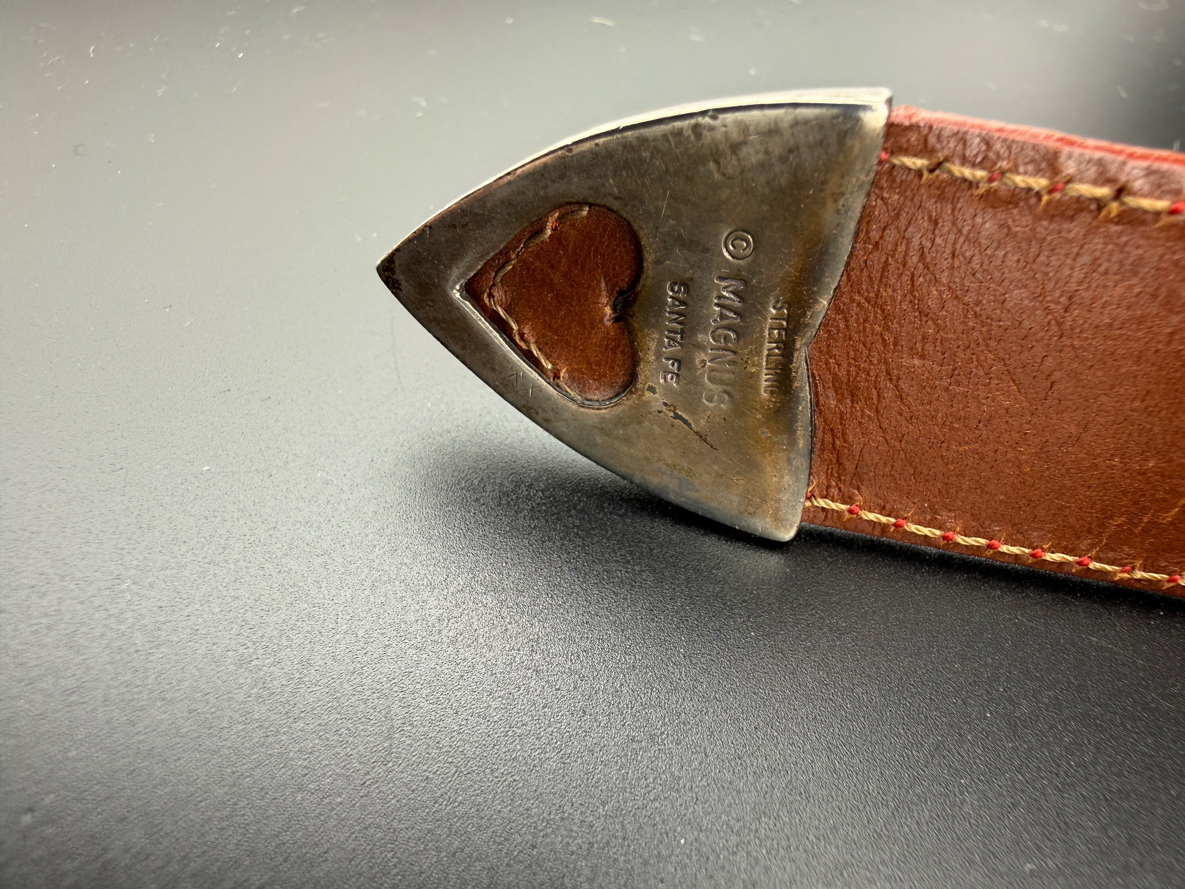 Dick Muller Genuine American Alligator Belt — Magnus Santa Fe .925 Sterling Silver Hardware — 36.5"