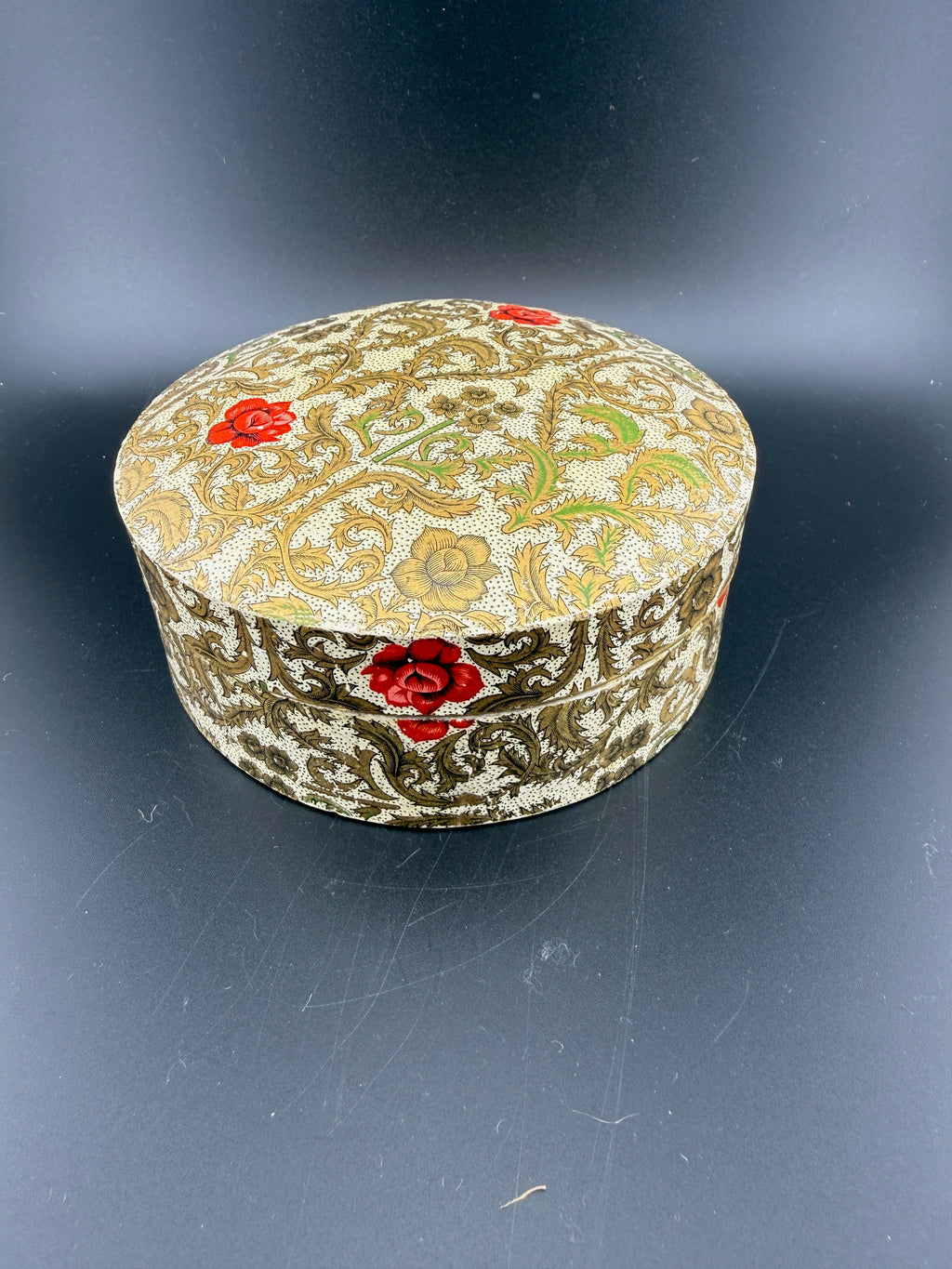 Vintage Viking Import Japan Lacquerware Coaster Set of 8 with Box — Gold Scrollwork & Red Rose