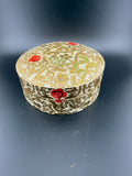 Vintage Viking Import Japan Lacquerware Coaster Set of 8 with Box — Gold Scrollwork & Red Rose