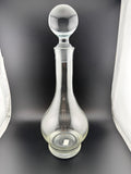 Vintage Clear Glass Decanter with Round Ball Stopper — 13.5" Tall
