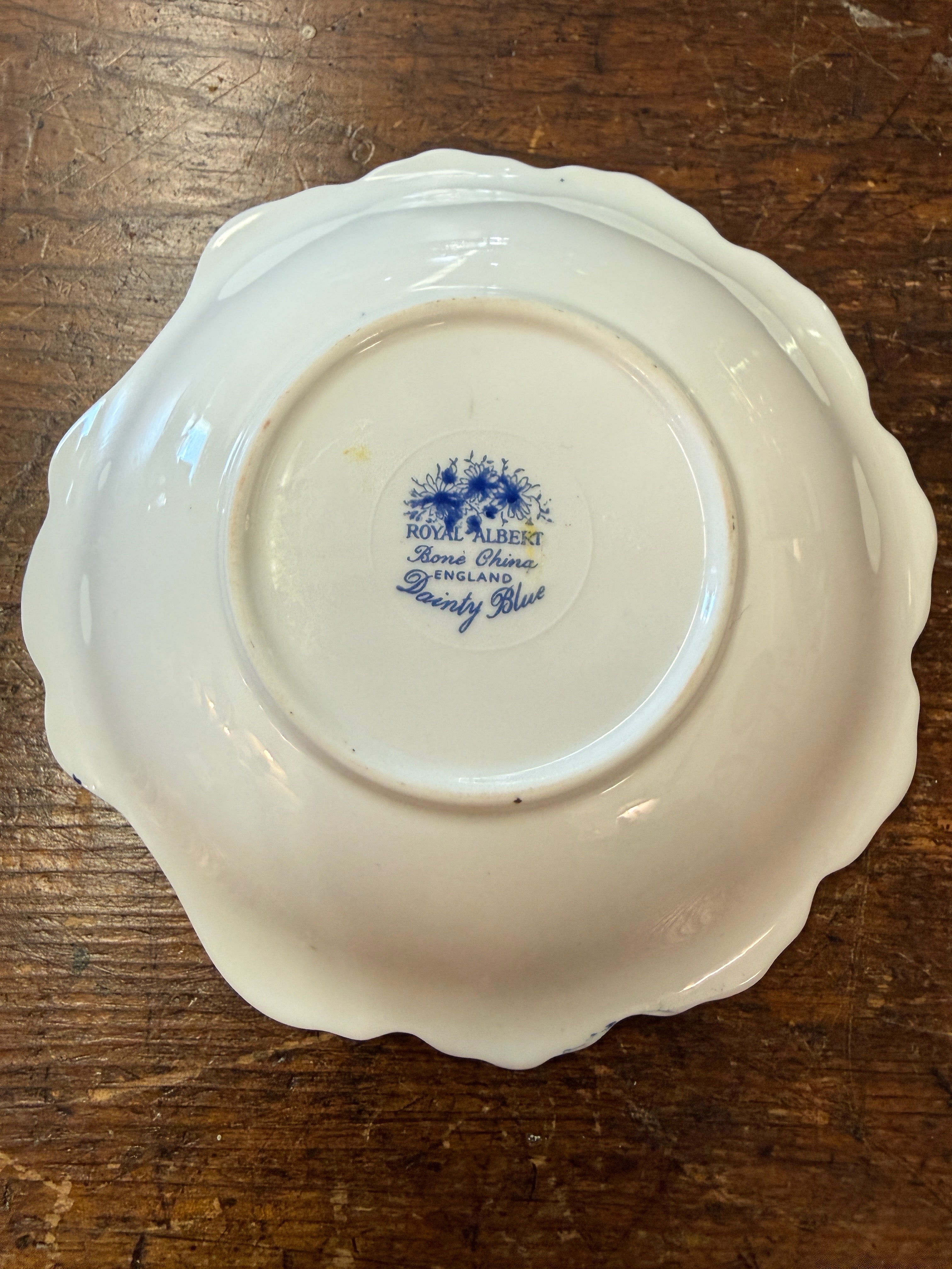 Royal Albert Dainty Blue Bone China Shell Shaped Dish, 5"